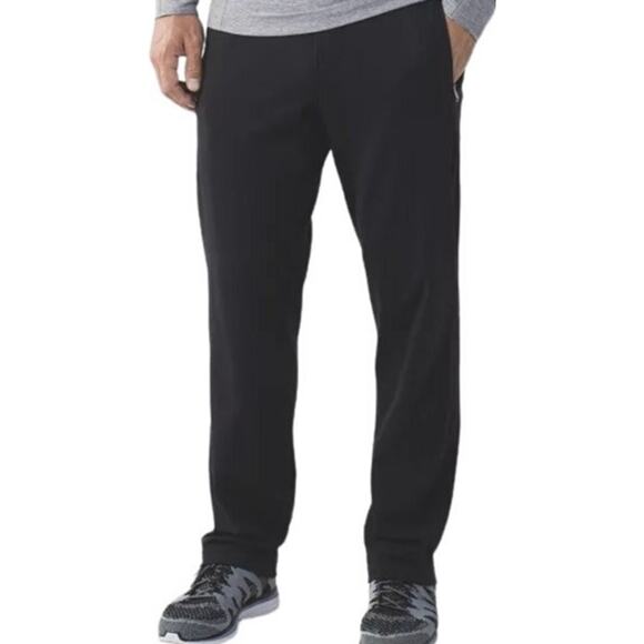 Lululemon Discipline Pants Straight Leg Mid Rise Stretch Drawstring Black Large - Picture 1 of 5